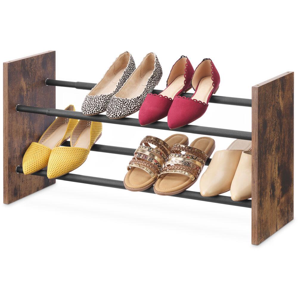 WHITMOR Modern Industrial Expandable 2-tier Shoe Rack