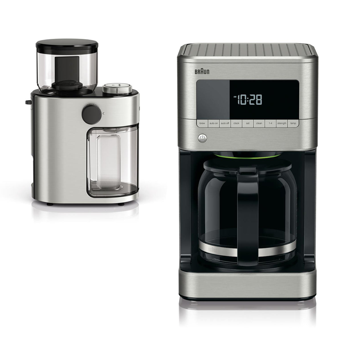 Braun BrewSense 12-Cup Drip Coffee Maker plus Burr Coffee Grinder Package