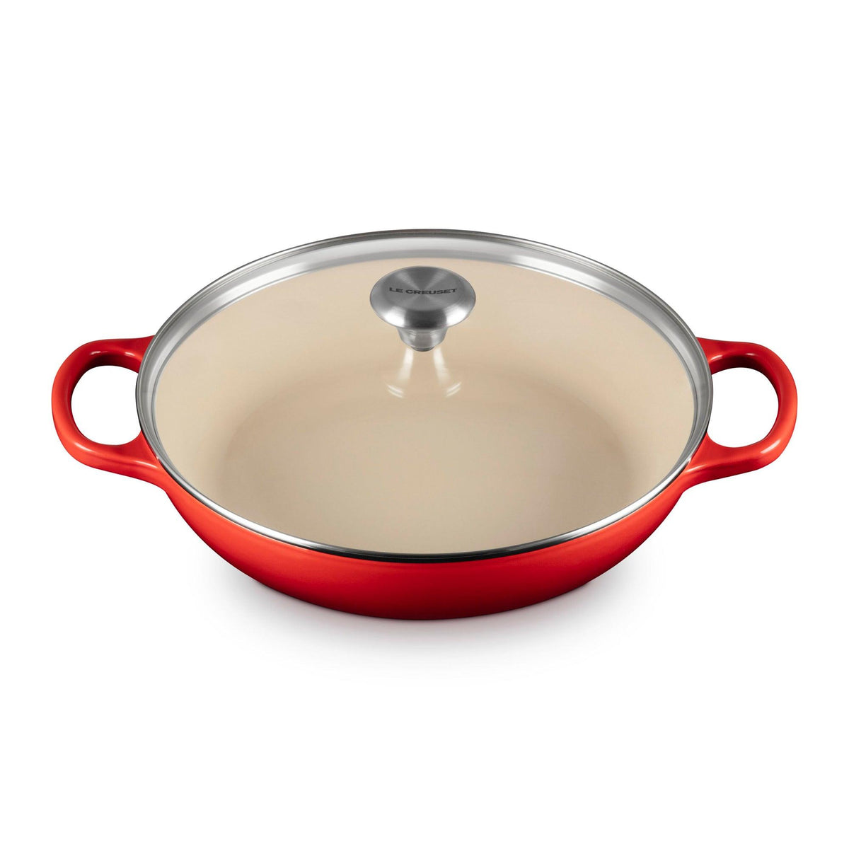 Le Creuset 3.5qt Signature Cast Iron Braiser w/ Glass Lid Cerise