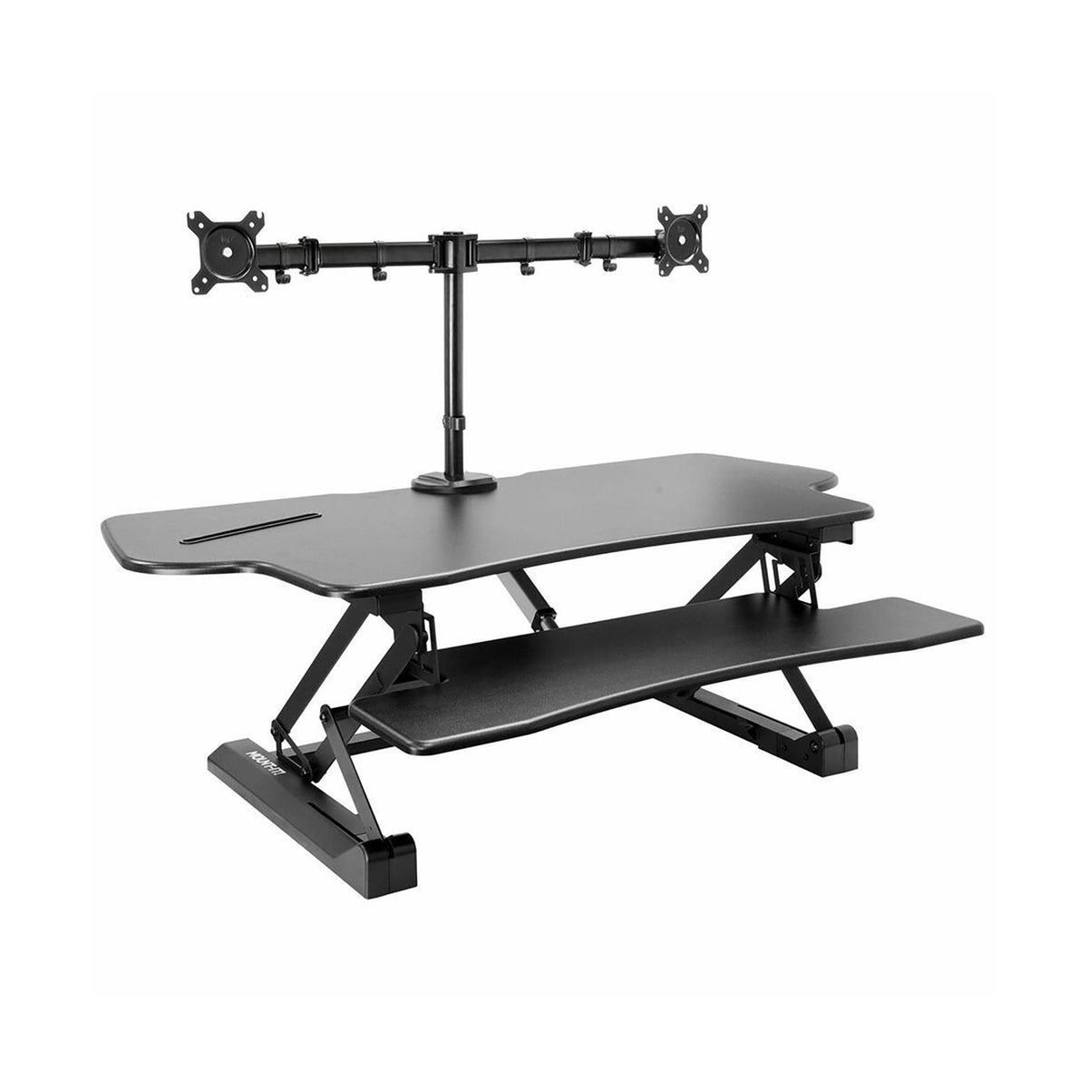Hewlett Packard Mount-It! Large Electric Sit-Stand Desk Converter with Dual Monitor Mount