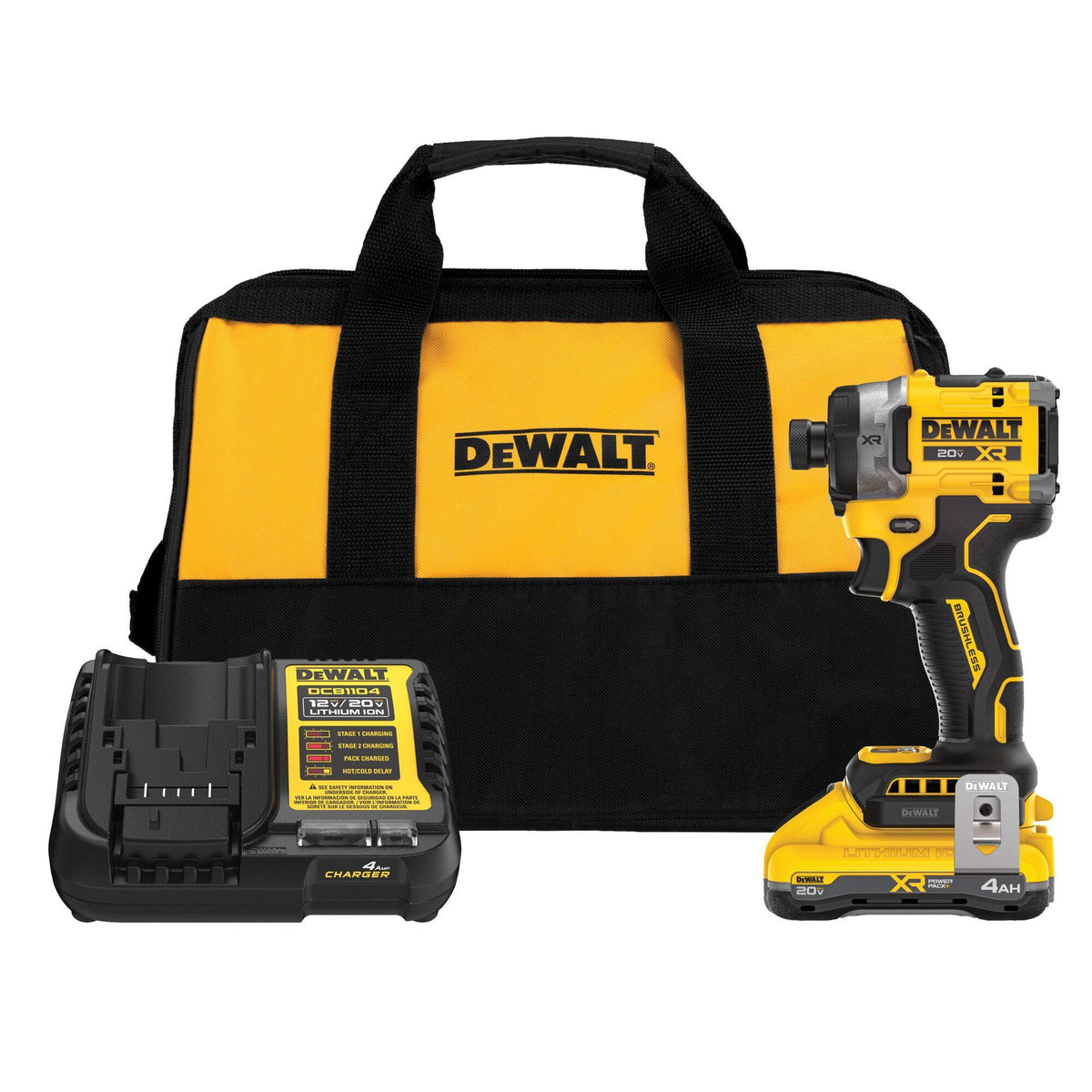 DeWalt 20V MAX XR Brushless Cordless High Torque 1/4" Impact Driver Kit w/ XR PowerPack