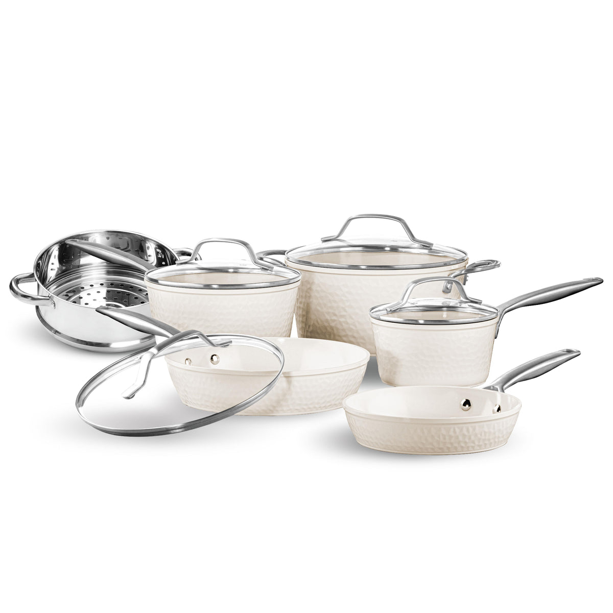 Gotham Steel Cookware Pro Hammered Cookware Set Size 10 Piece Set
