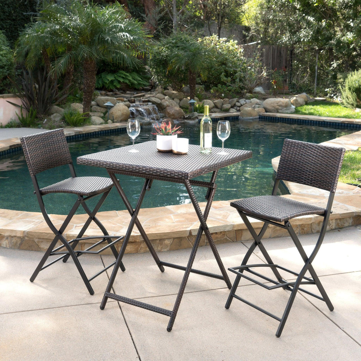 Stark Home Margarita Outdoor Wicker 3Pc Bar Set
