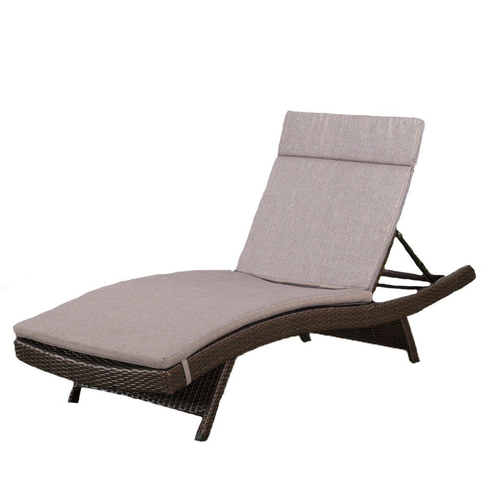 Outdoor Adjustable Chaise Lounge Chair w/Cushion - Charcoal
