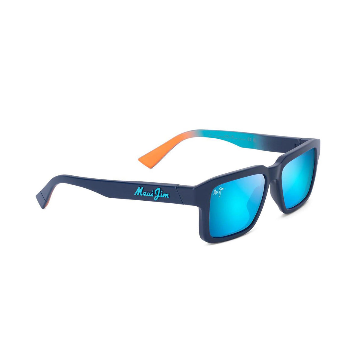 Maui Jim Kahiko Polarized Sunglasses Matte Dark Blue Frame Blue Hawaii Lens