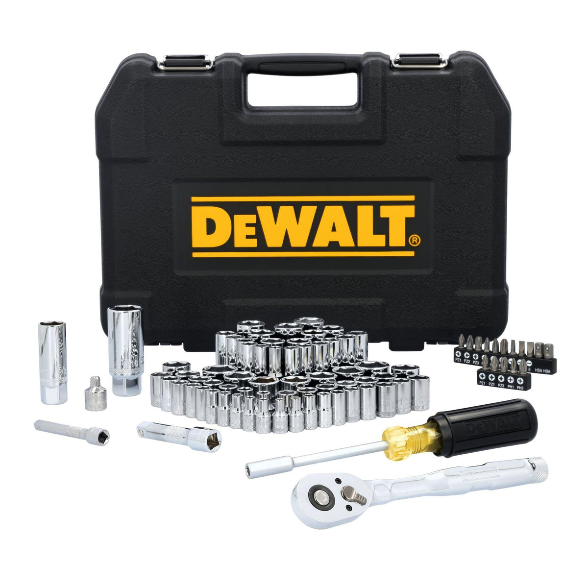 DeWalt 84pc 1/4" and 3/8" Drive Mechanics Tool Set