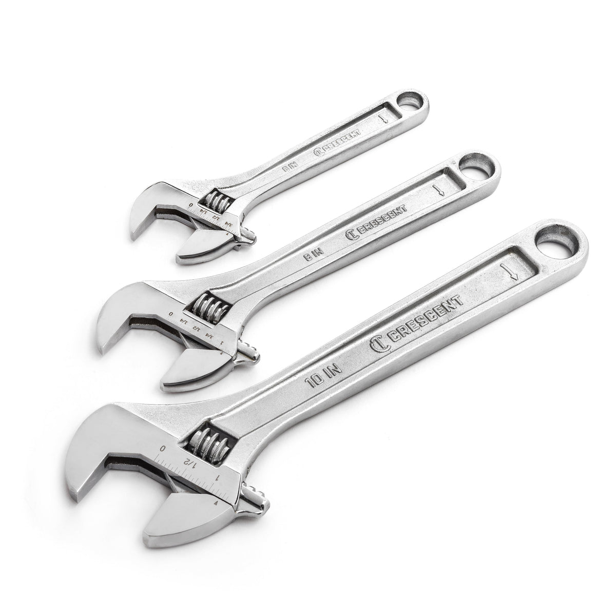 Apex Crescent 3 Pc. Adjustable Wrench Set 6", 8" & 10"