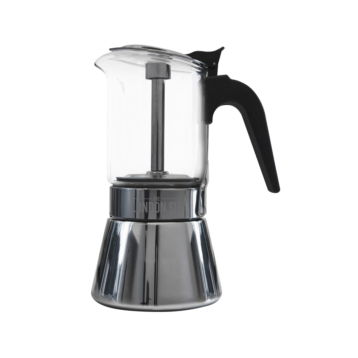 KitchenSupply London Sip - 6-Cup Stainless Steel Espresso Maker - Glass
