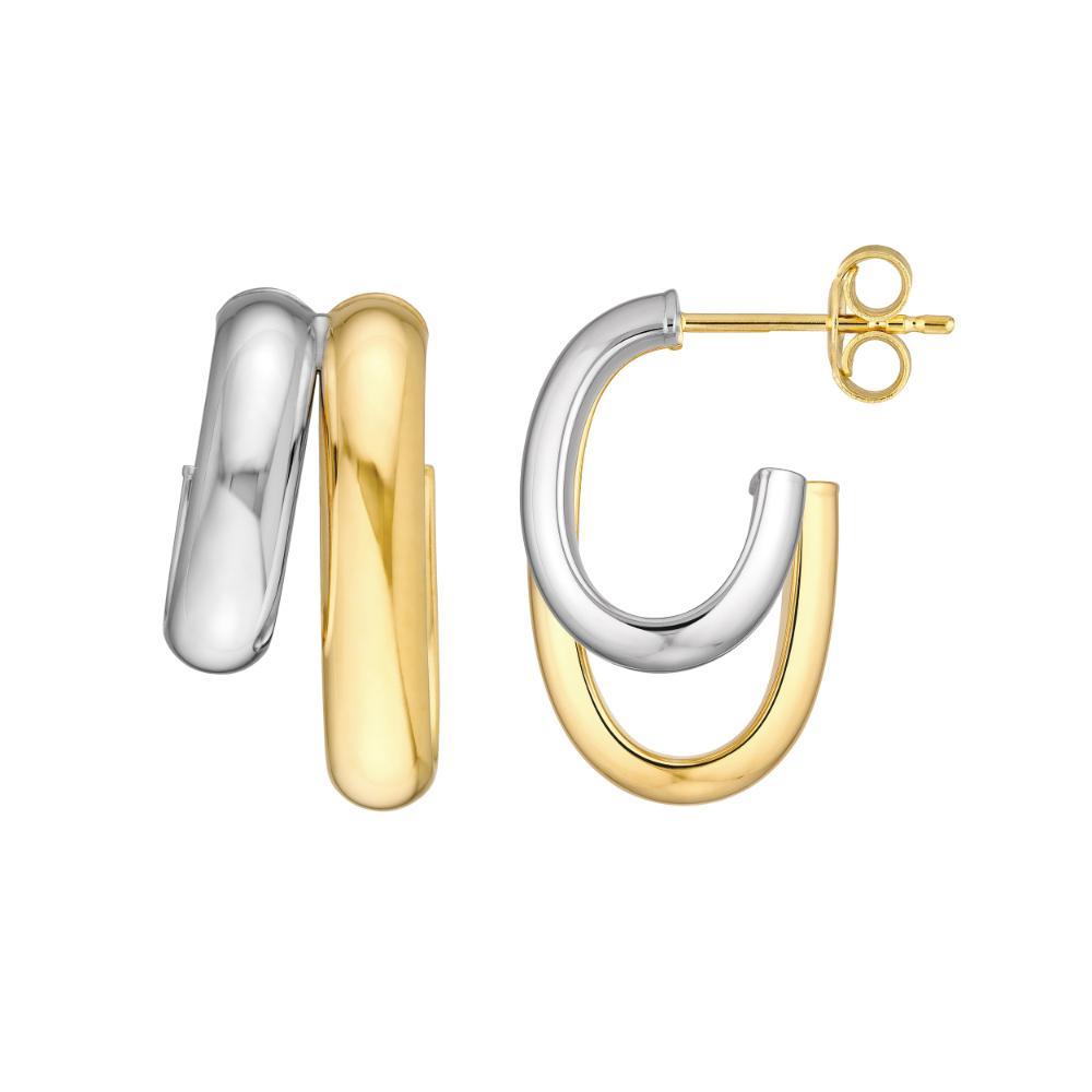 HAWLEY ST Two-Tone Side by Side Open Hoop Earrings