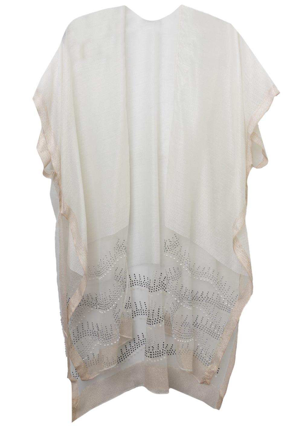 Jessica McClintock Two Tone Kimono with Pearls And Stones