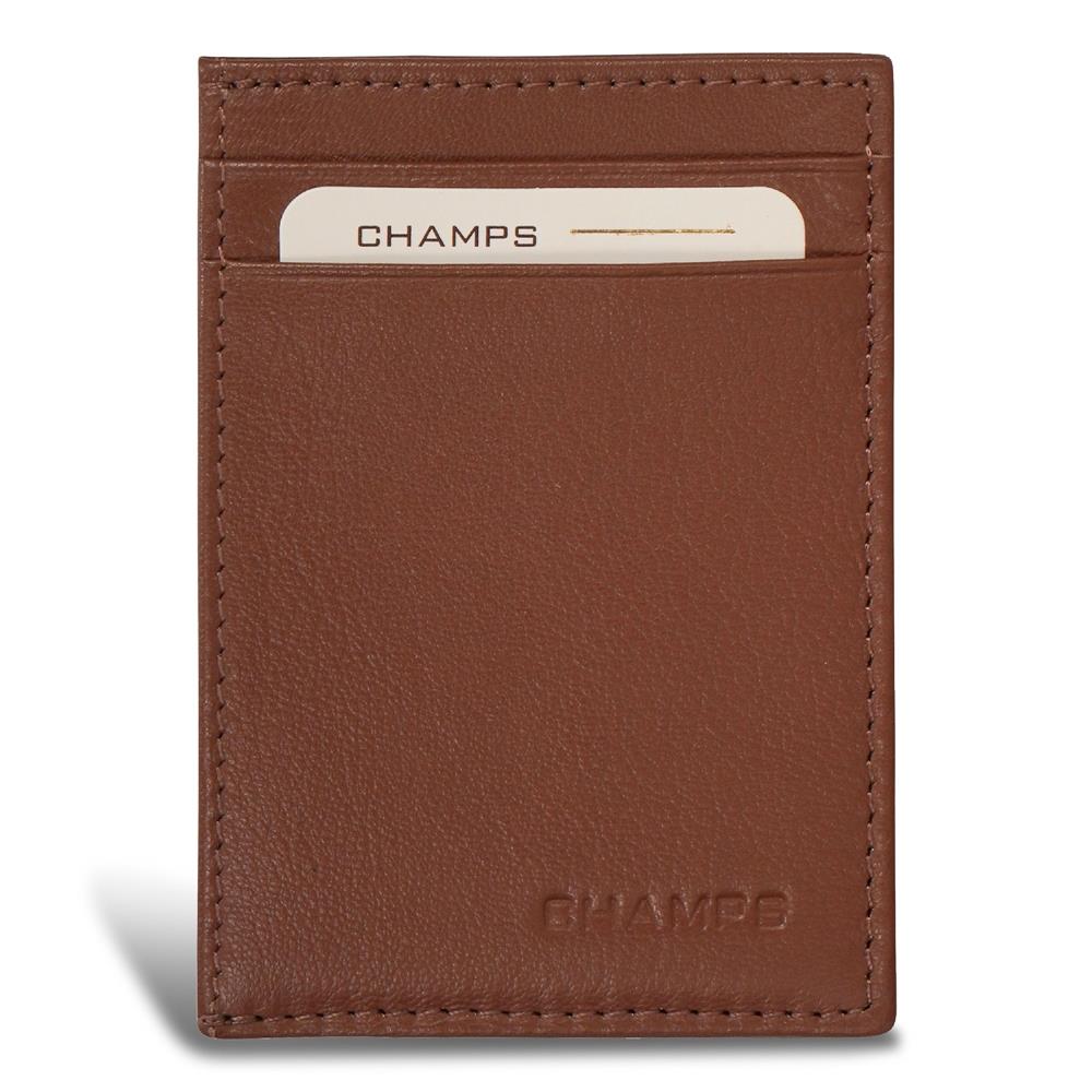 Champs Luggage Onyx Leather Mag Hybrid Card Holder Size 2.75"x4"
