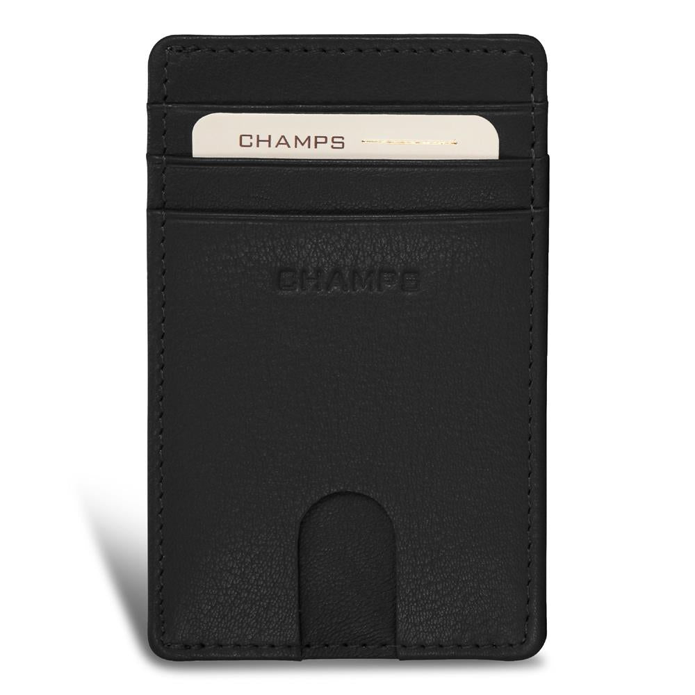 Champs Luggage Onyx Leather Access Card Case Size 2.75"x4.5"