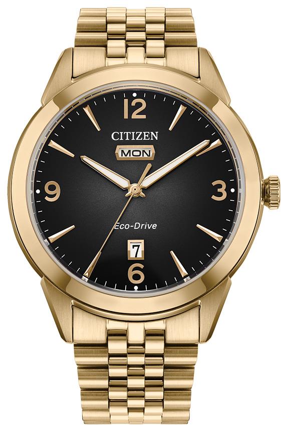 Citizen Watch Men's Rolan Eco-Drive Stainless Steel Bracelet watch, Black dial