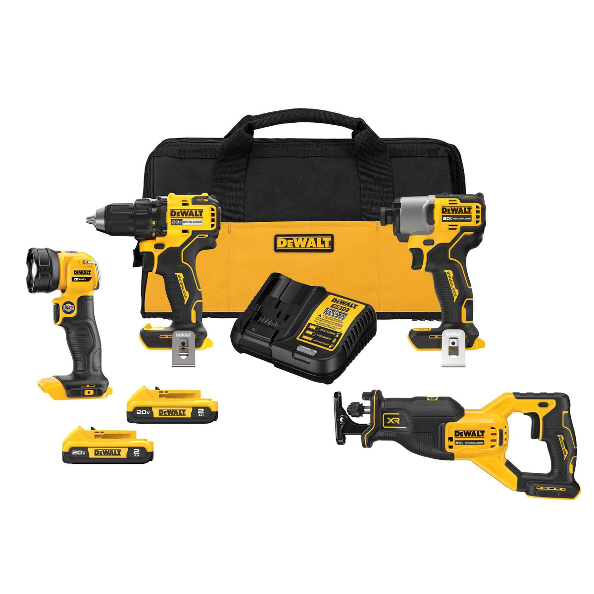 DeWalt 20V MAX Brushless 4 Tool Combo Kit
