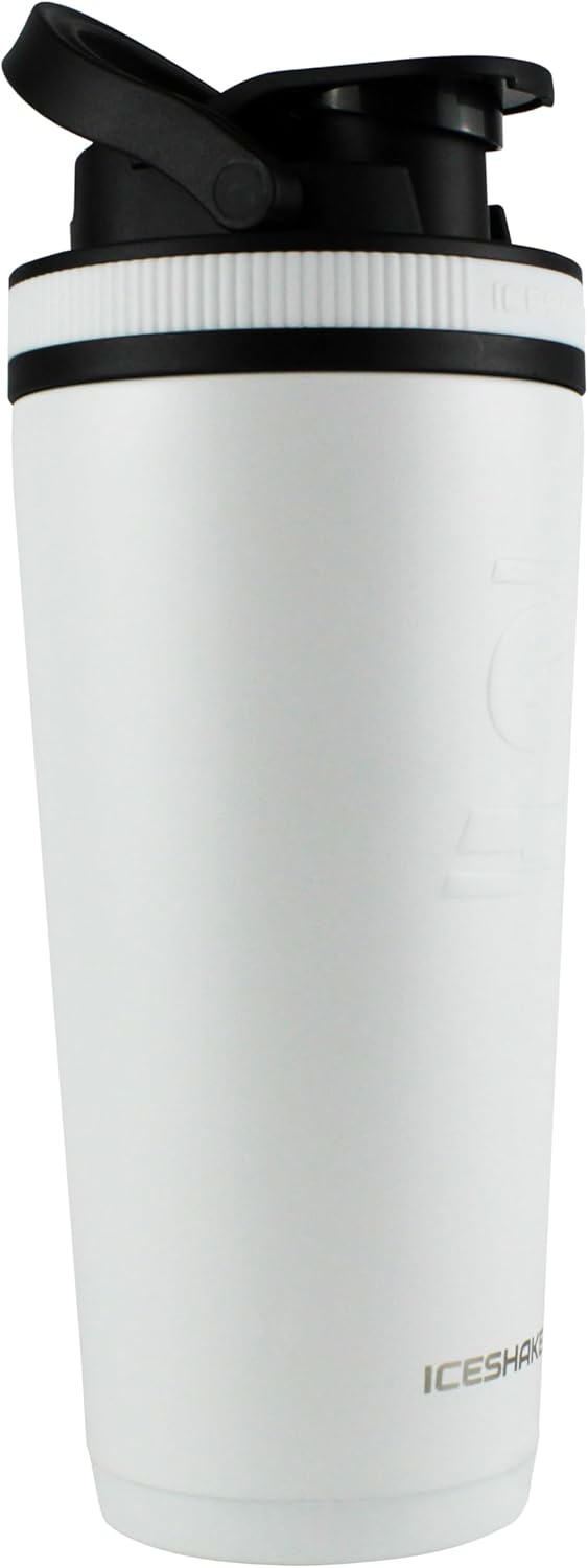 IceShaker 26oz Insulated Stainless Steel Shaker Bottle- Shaker lid w/handle & agitator