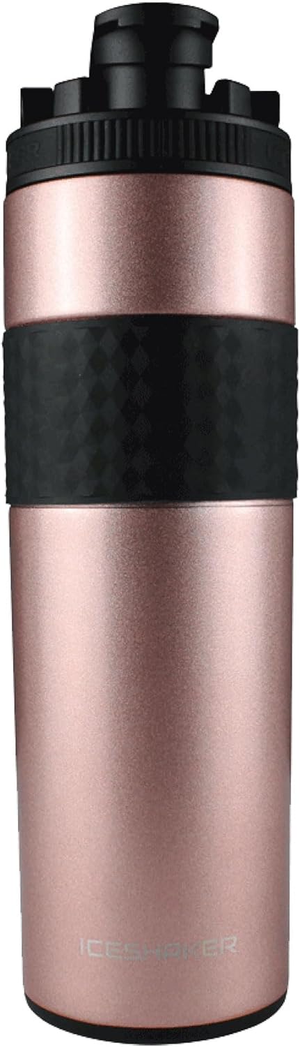 IceShaker 20oz Skinny Shaker Bottle - Shaker lid with handle & agitator