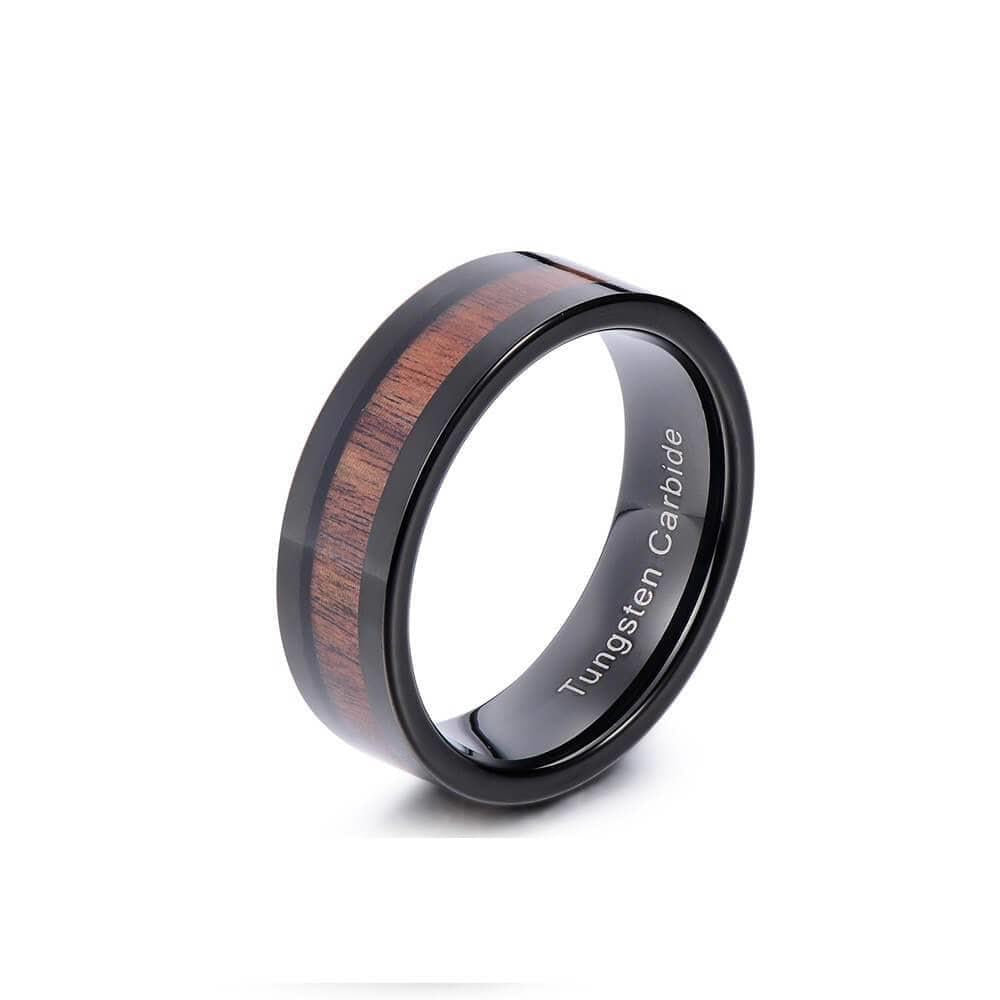 Joycoast Axe - Tungsten & Koa Ring Size 13