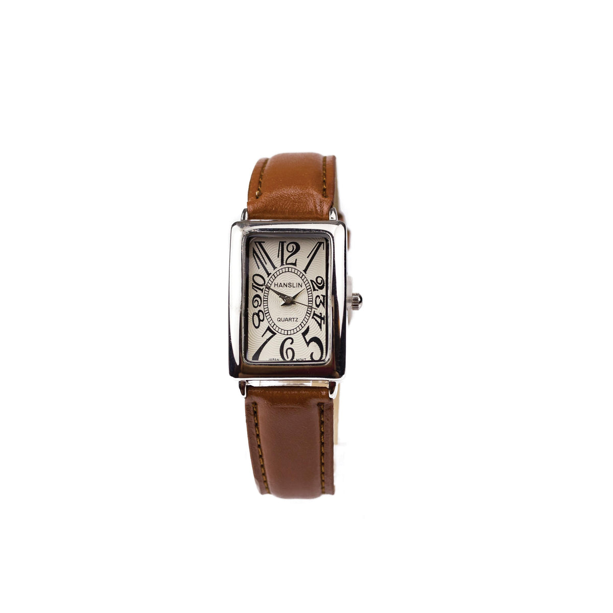 Completely Bella Ladies' Brown Leather Tank Style Watch