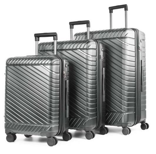 Bugatti Moscow 3 Piece Luggage Set, Silver