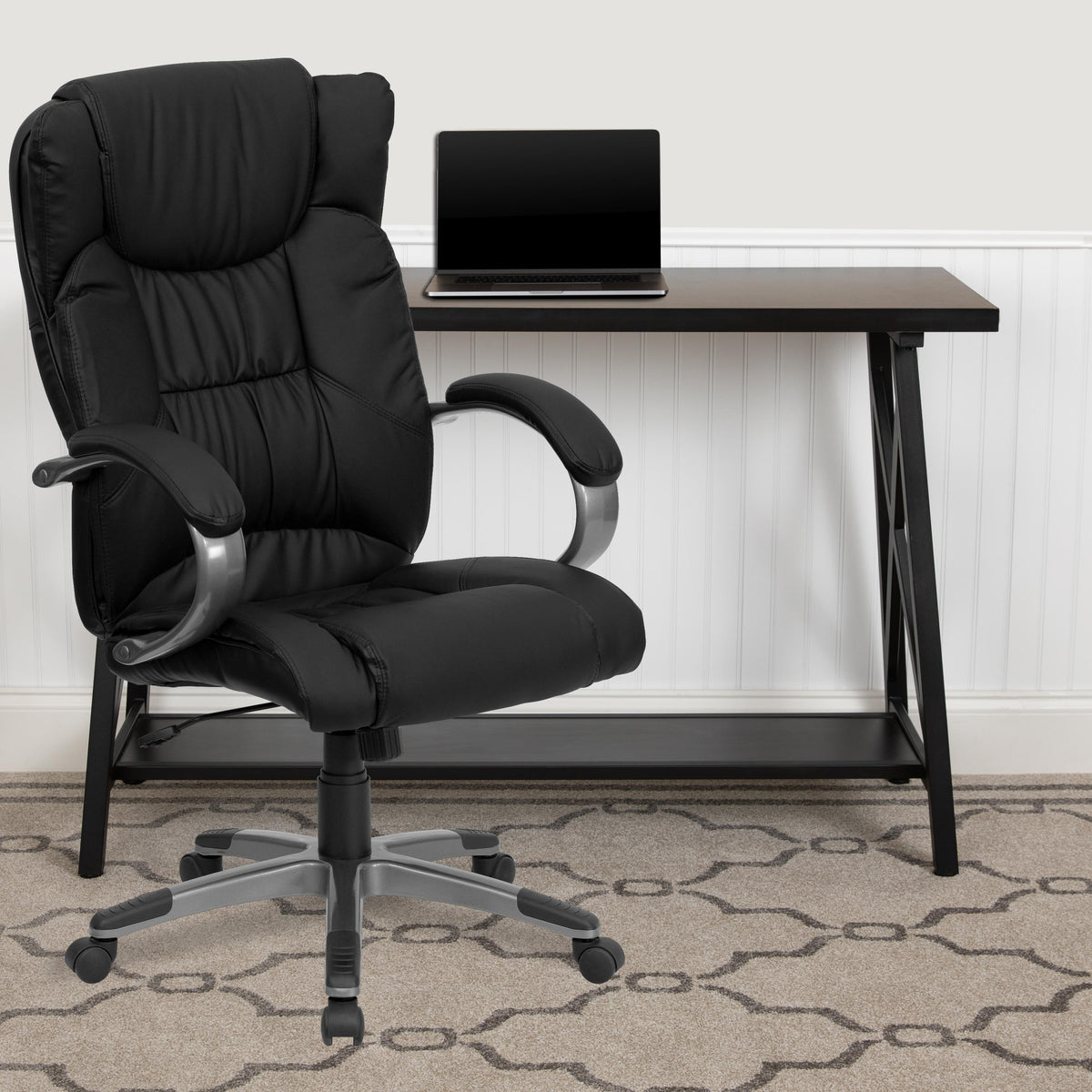 Flash Furniture High Back Espresso LeatherSoft Soft Ripple Upholstered Executive Office Chair