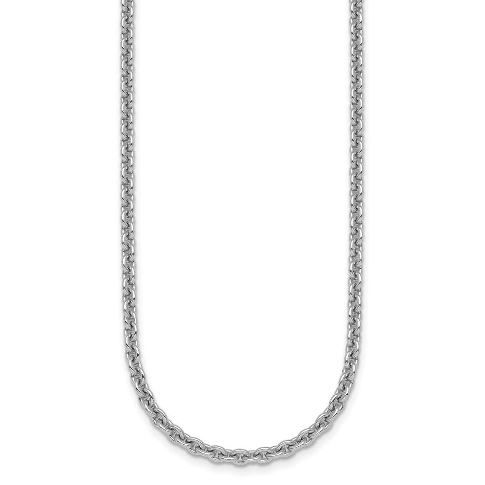 Distinctive Sterling Silver Rolo Chain Necklace 24"