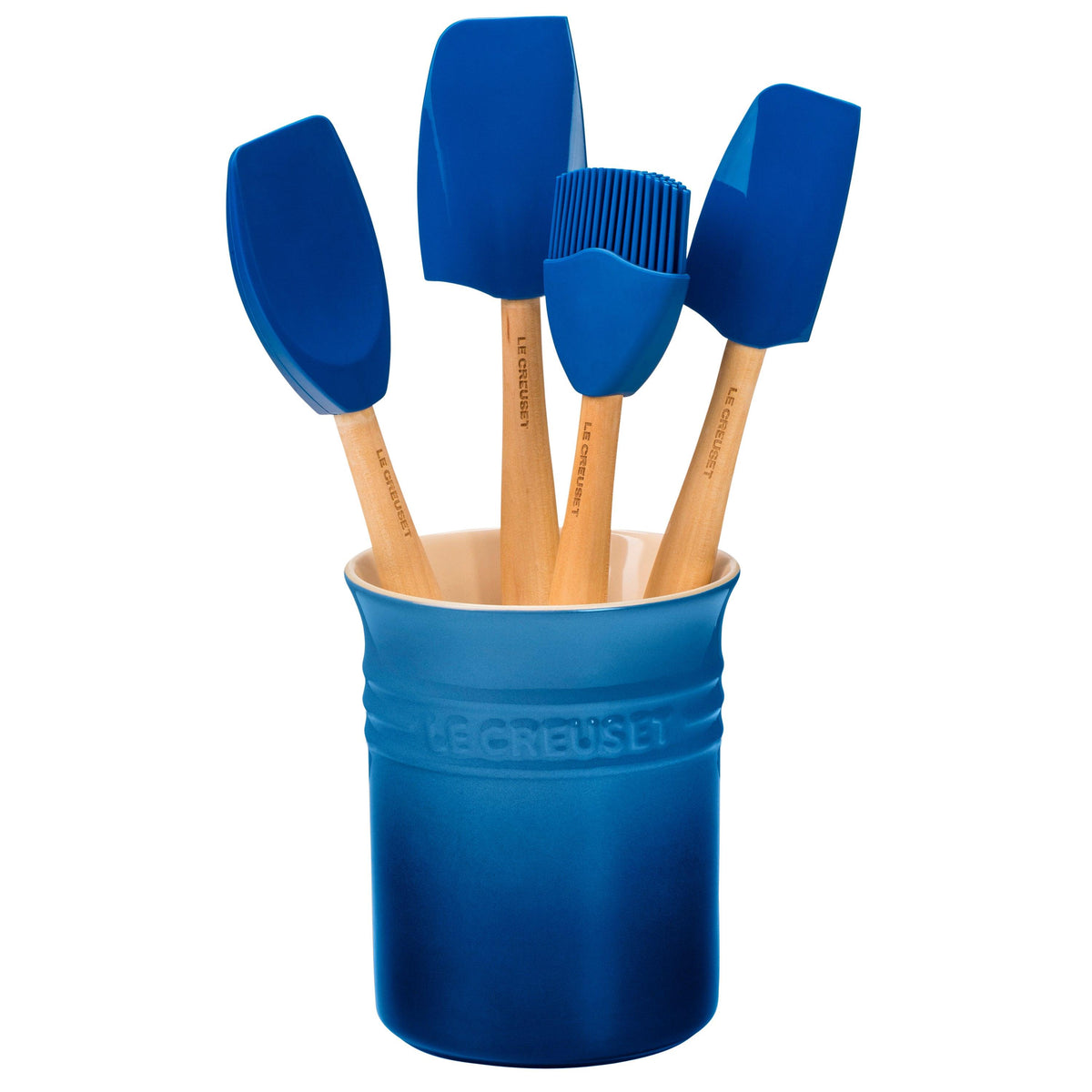 Le Creuset 5pc Craft Series Silicone Utensil Set w/ Crock Marseille