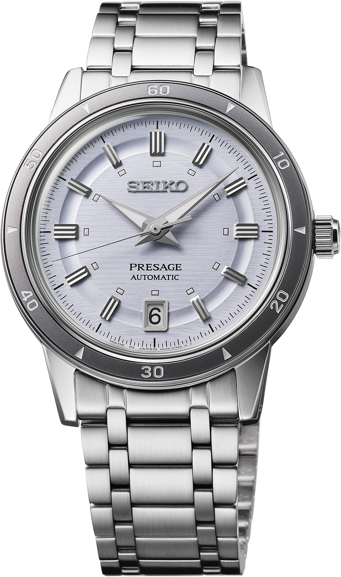 Seiko Watch Presage Style 60s SS Automatic Silver Dial