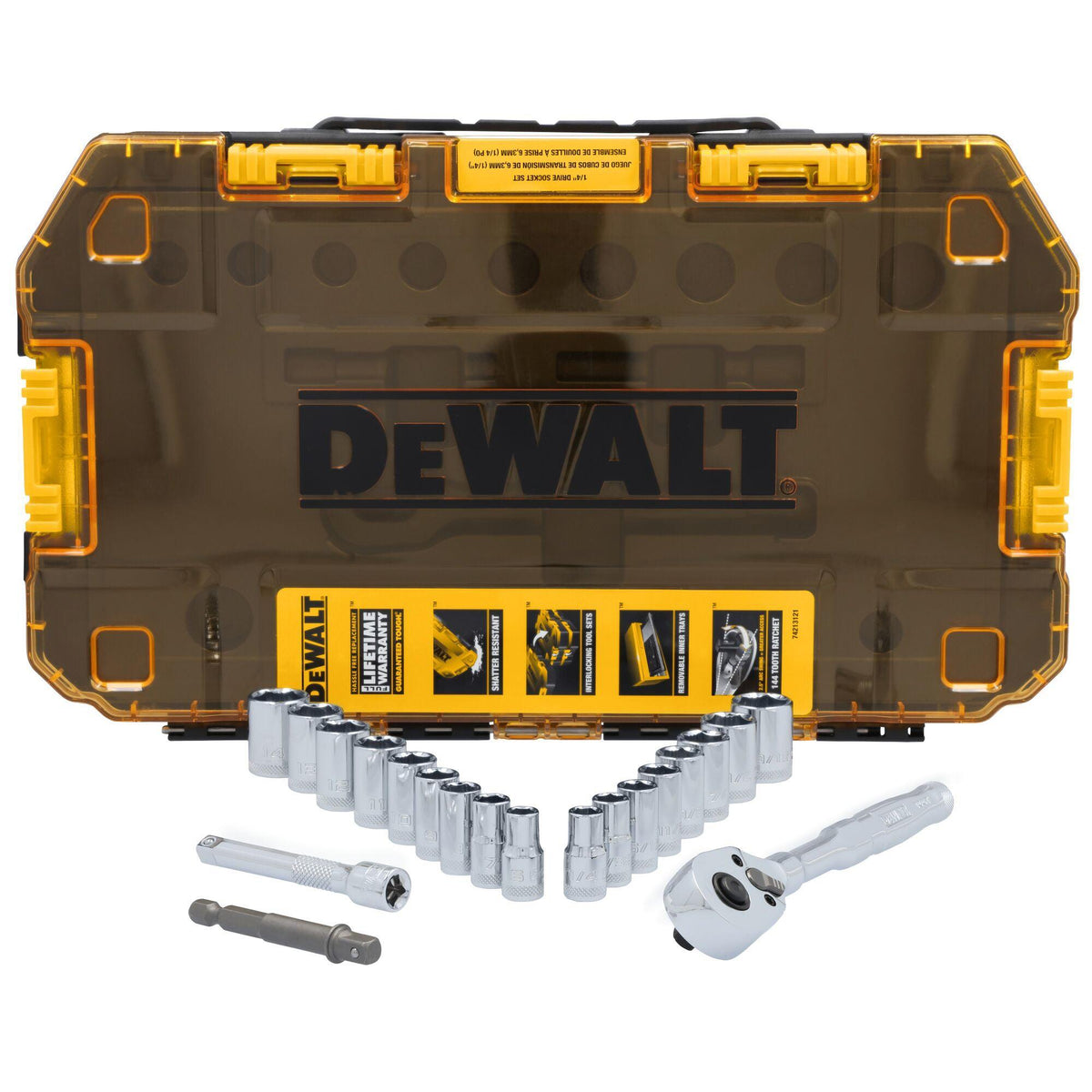 DeWalt TOUGHSERIES 20pc TOUGH BOX 1/4" Drive Mechanics Tool Set