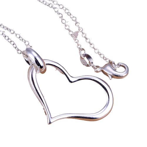 Completely Bella Modern Silver Heart Necklace