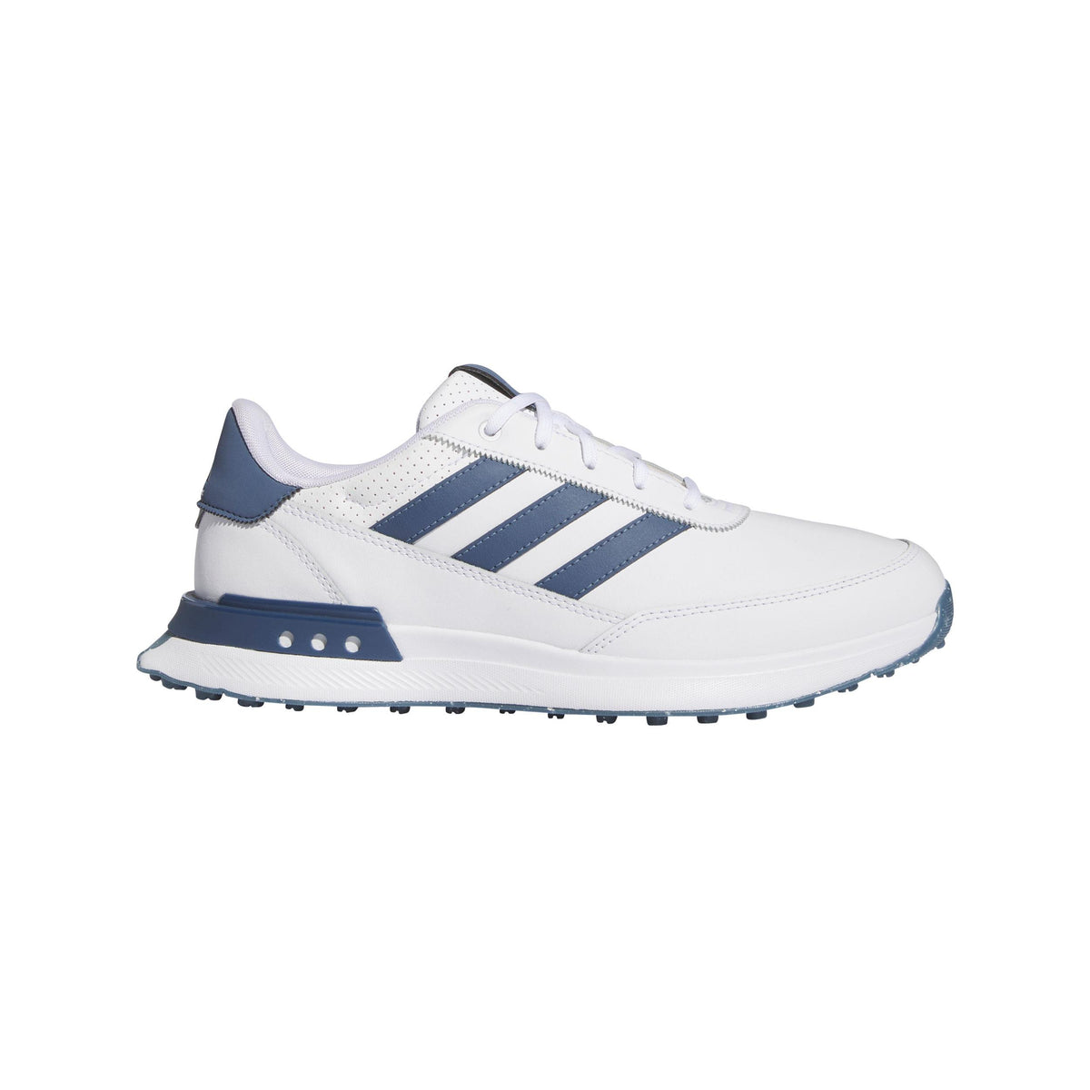 Adidas S2G 24 Leather Spikeless Golf Shoes - White/Collegiate Navy/Silver Met/9.5 Medium