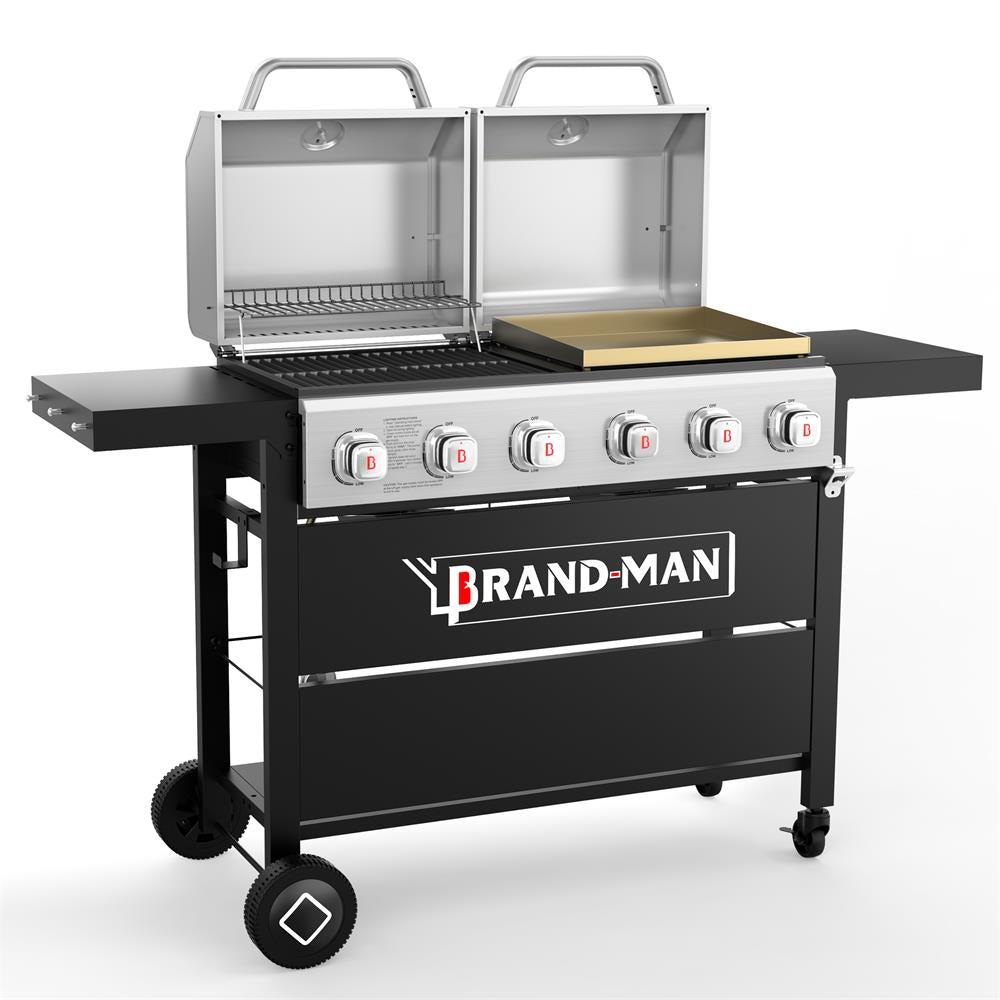 Brand-Man Grills Hoss 6 Burner Gas Grill & Griddle