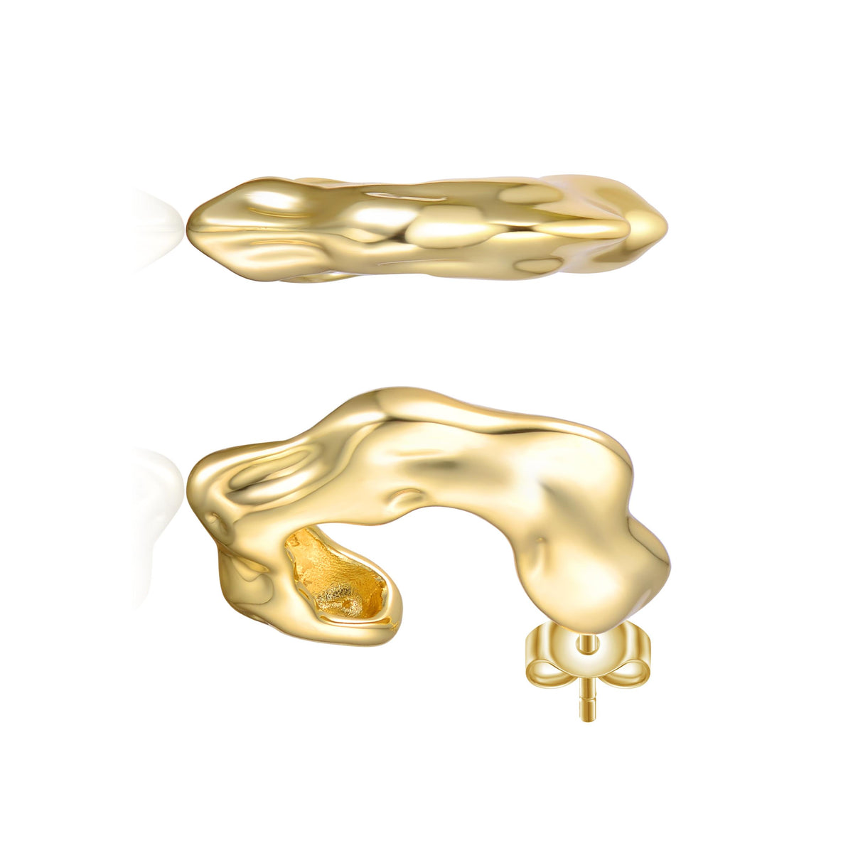 GENEVIVE 14K Gold Plated Classic Hoop Earrings