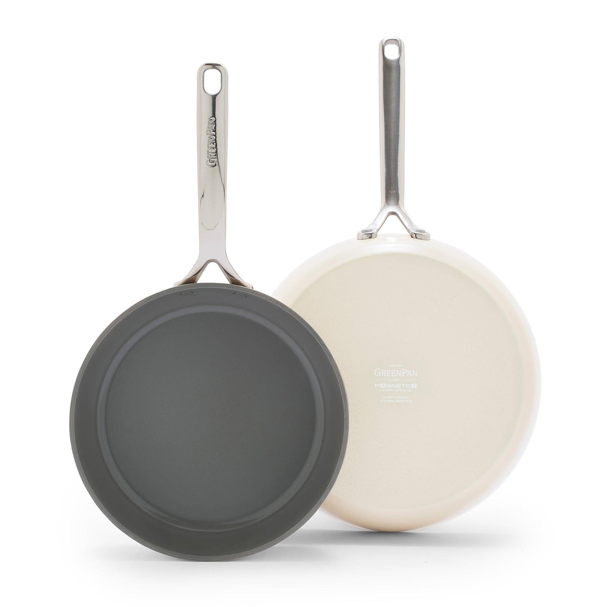 GreenPan GP5 Colors 2pc Ceramic Nonstick Fry Pan Set Cloud Cream