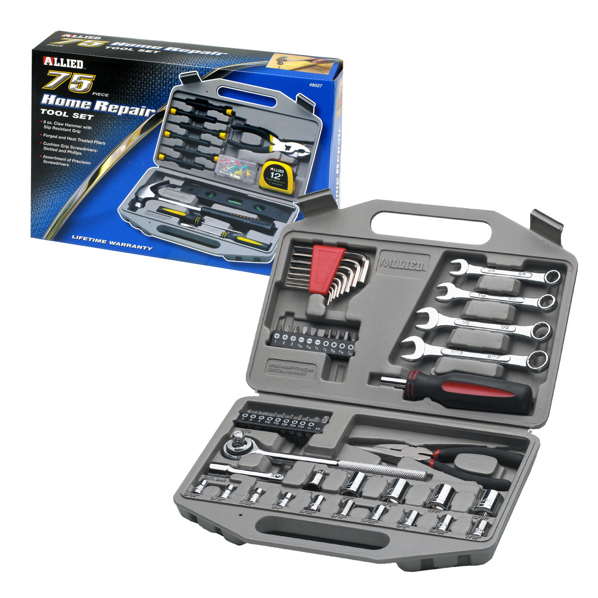 Allied 55-Piece Mechanic's Tool Set plus 75-Piece Home Repair Tool Set