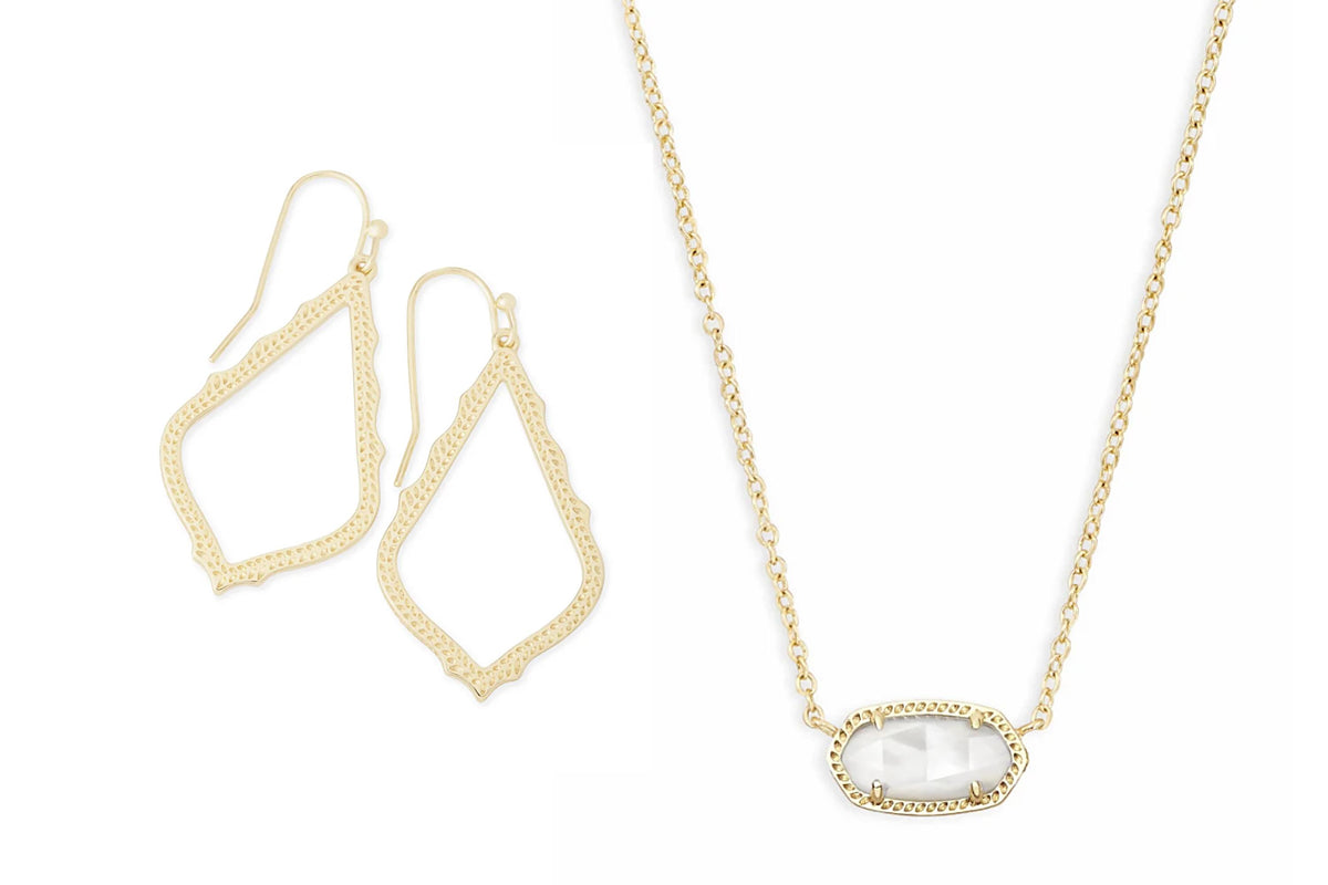 Kendra Scott Elisa Gold Ivory MOP Sophia 2 pc set