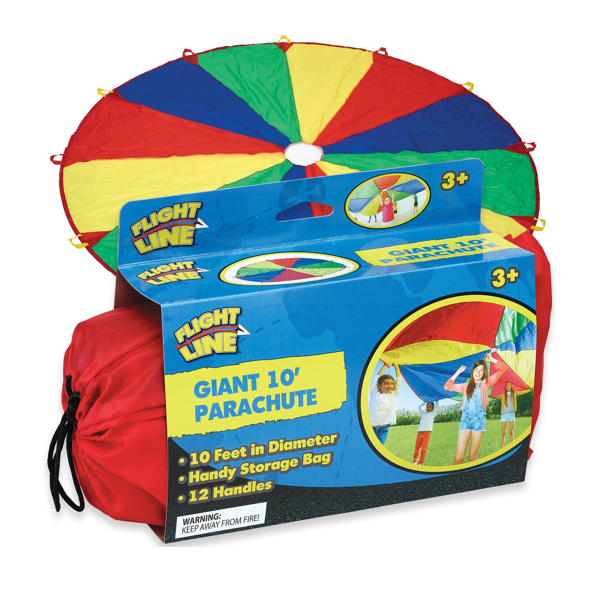 Flight Line Large 10ft Parachute for Kids - Ages 3+ Years