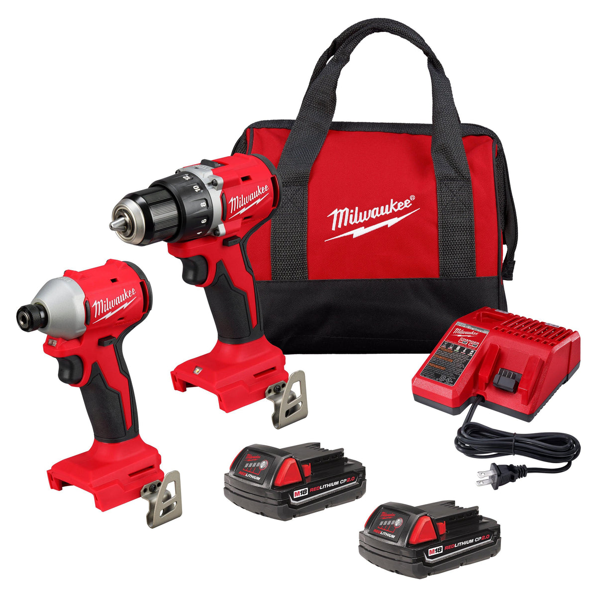 Milwaukee M18 Compact Brushless 2-Tool Combo Kit - Drill/Driver & Hex Impact Driver