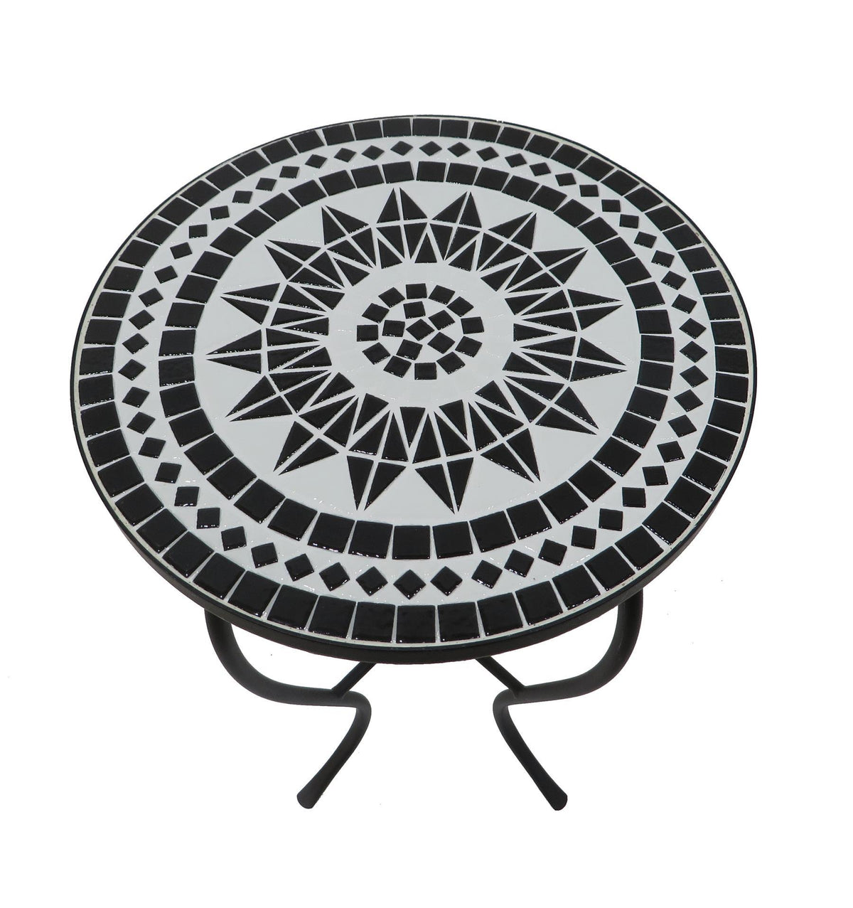 W Unlimited Mosaic Art Collection - Black Lily Accent Table - Black