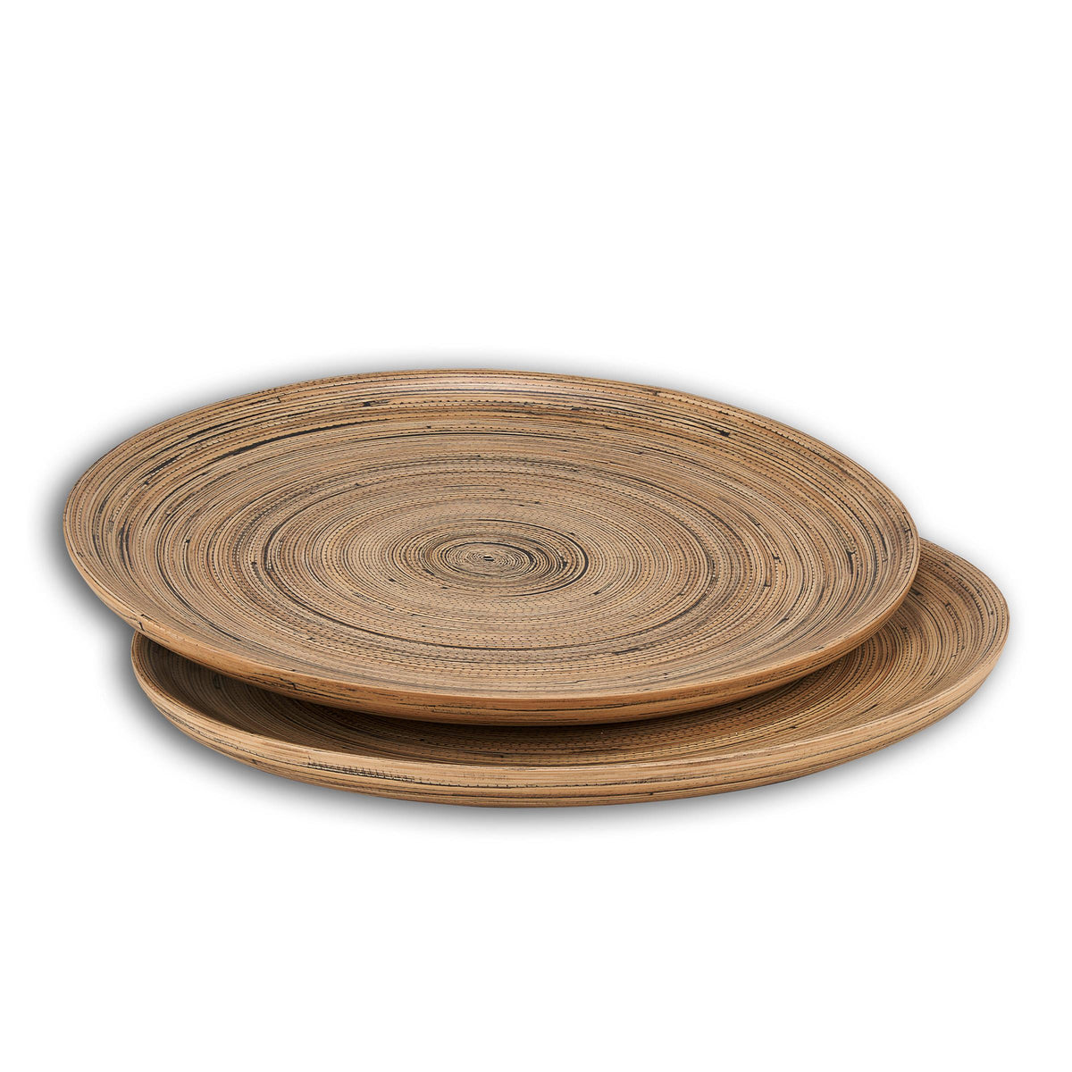 KitchenSupply LEXA - 12-Inch Bamboo Serving Tray, Set of 2 - Black Bamboo