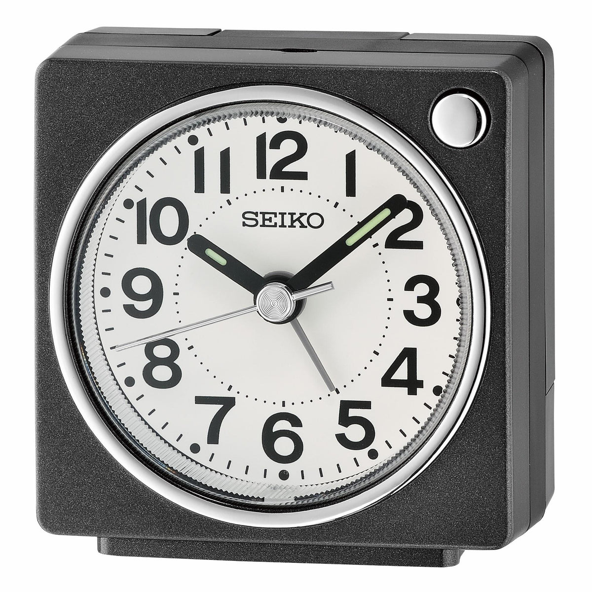 Seiko Clocks Bedside Alarm, Quartz, Black