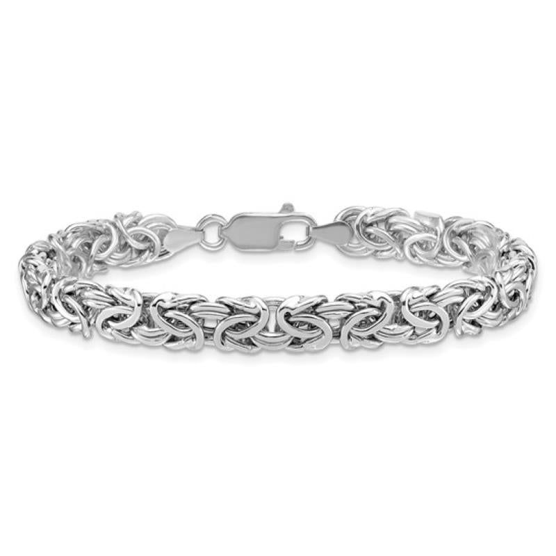 Distinctive Sterling Silver Hollow Byzantine Bracelet