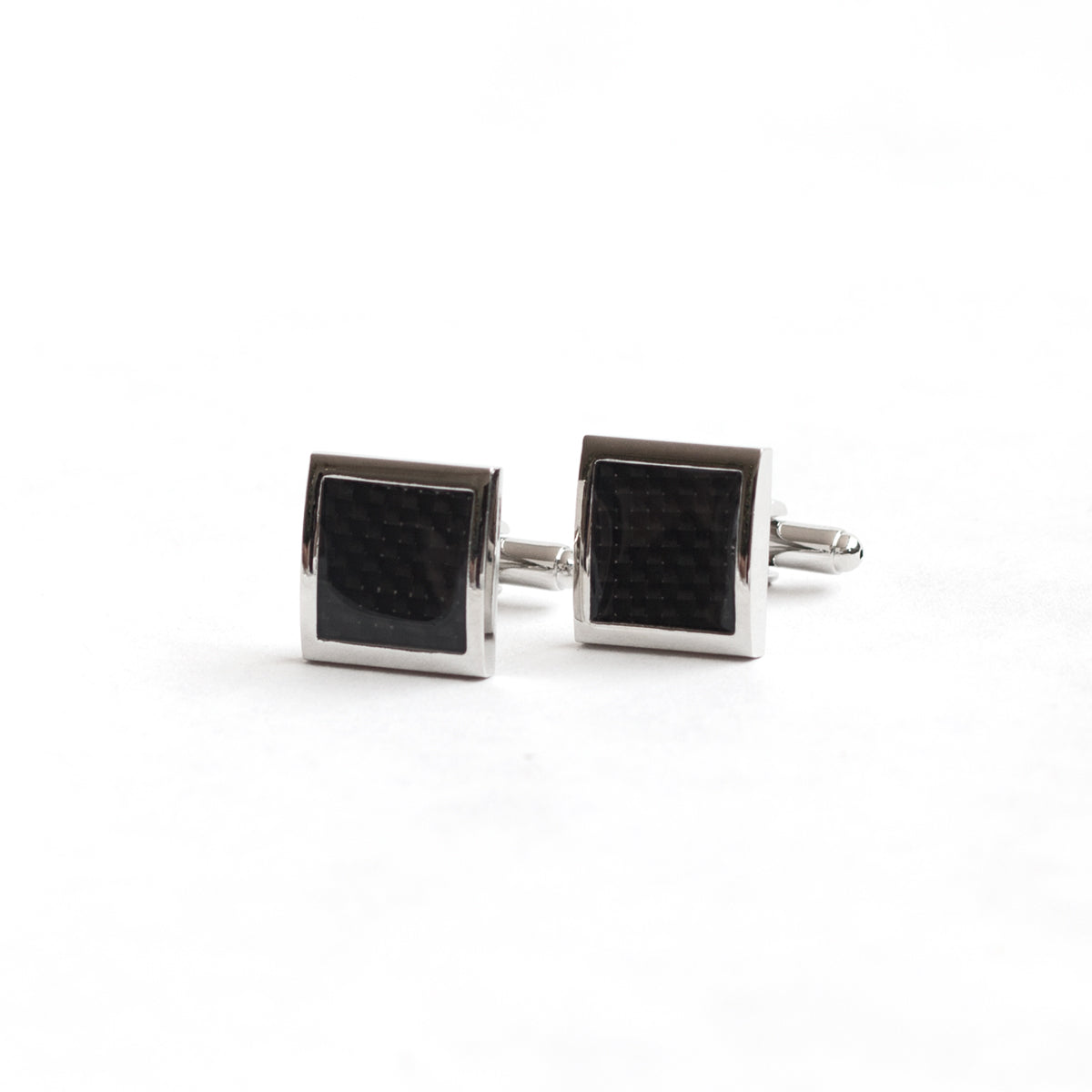 Completely Bella Black Checkerboard Cufflinks with Silver Accents