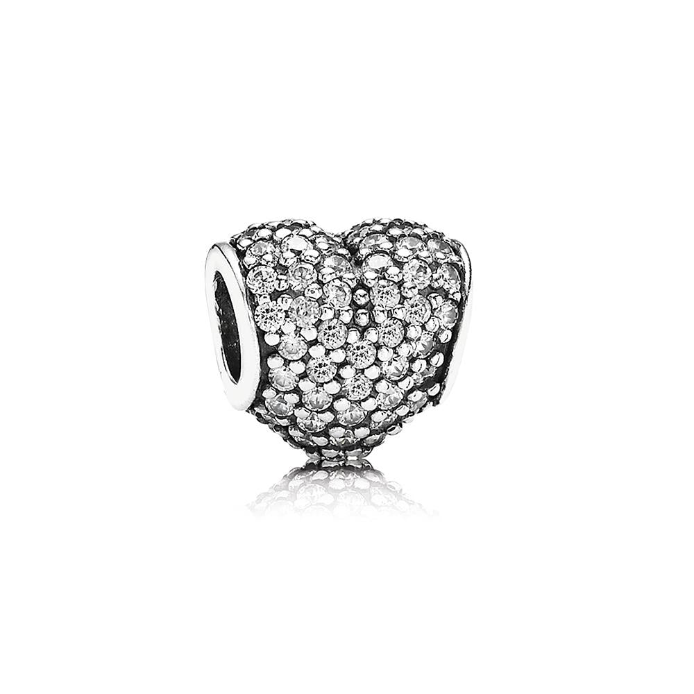 Pandora Silver Heart Pave Charm