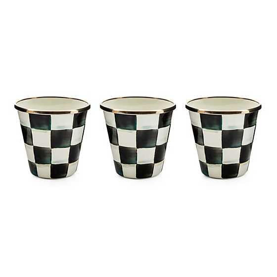 MacKenzie-Childs courtly check herb pots, set of 3