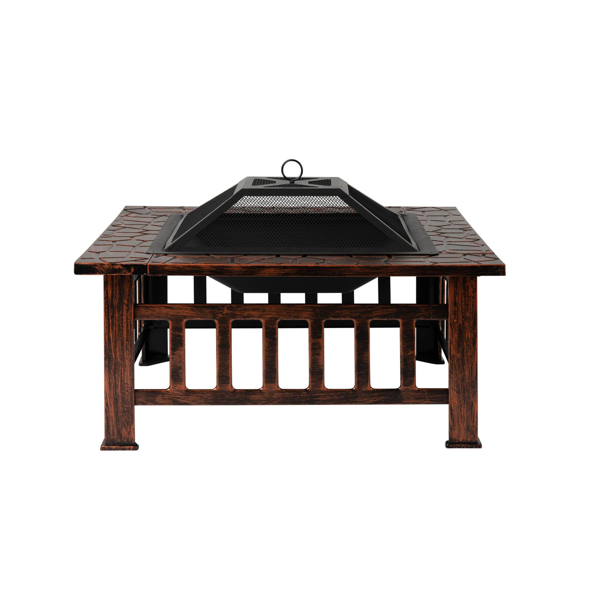 FireSense Foxdale Square Wood Burning Fire Pit