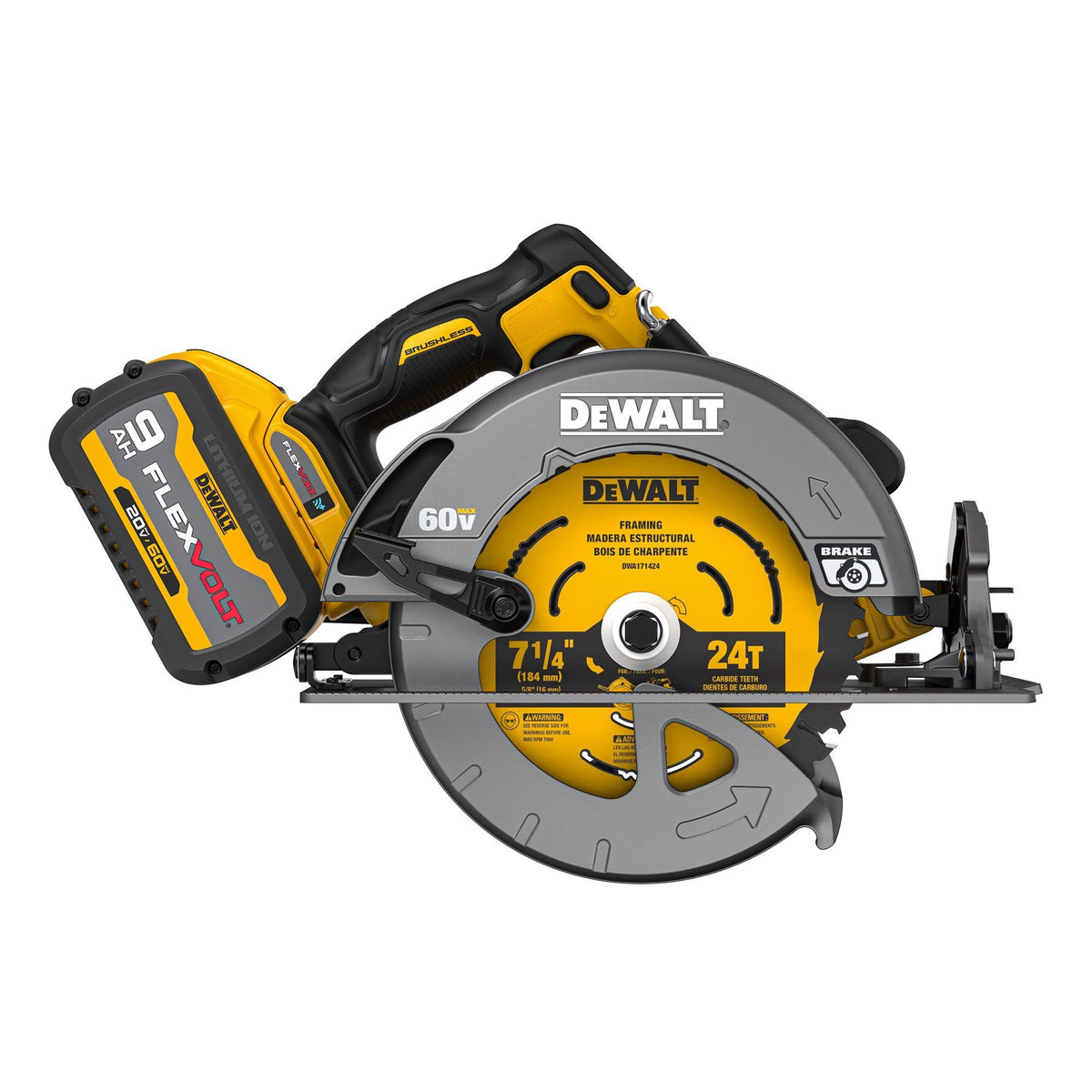 DeWalt 60V MAX Brushless Cordless 7.25" Circular Saw w/ Electronic Brake Kit