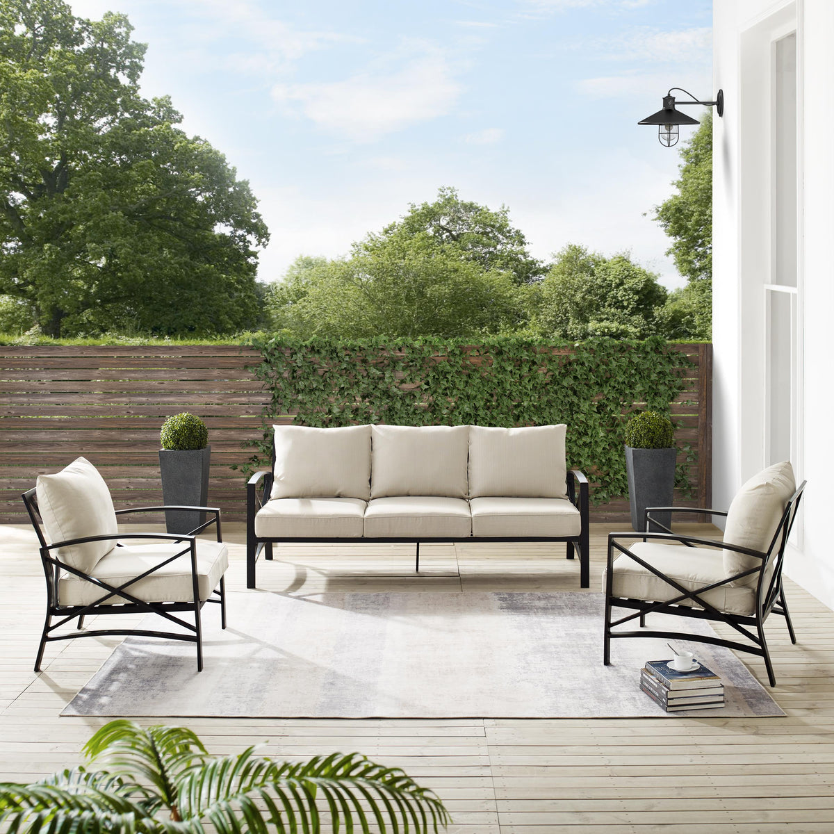 Crosley Outdoor Kaplan 3Pc Outdoor Sofa Patio Furniture Set