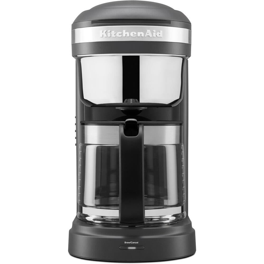 KitchenAid 12-Cup Drip Coffee Maker with Spiral Showerhead and Programmable Warming Plate in Matte Charcoal Gra