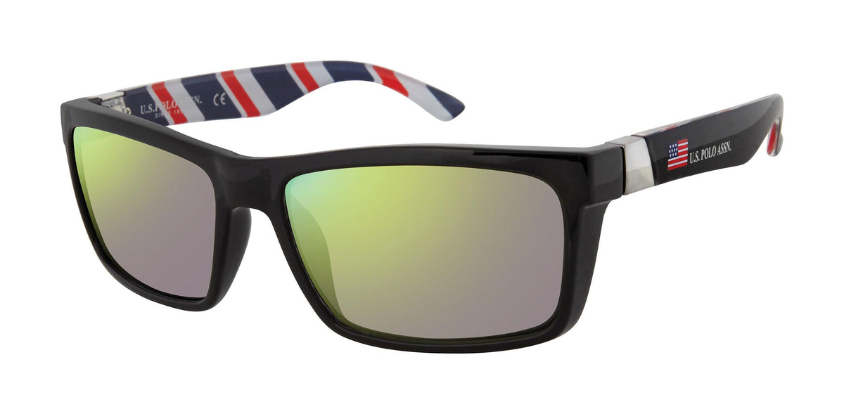 U.S. Polo Assn. Men's Rectangle Sunglass - Black