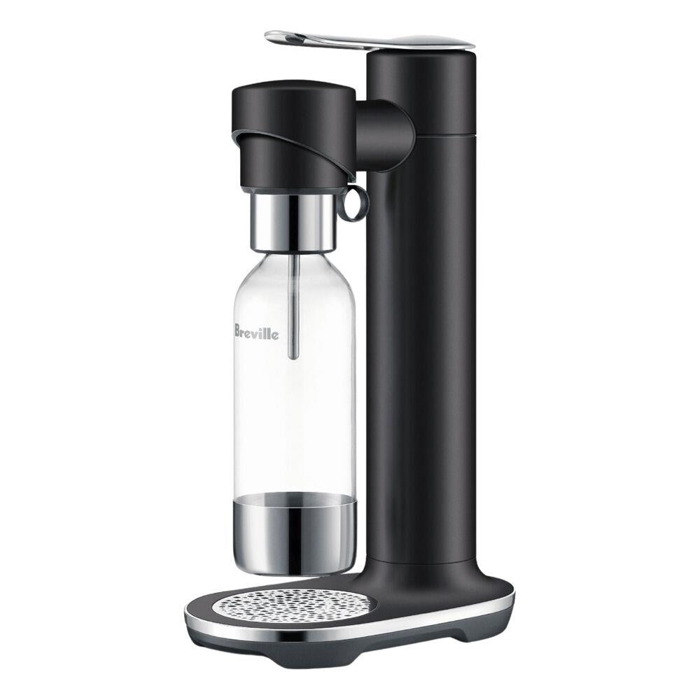 Breville InFizz Fusion Sparkling Water, Soda & Carbonated Beverage Maker with CO2 Canister, Black Tr
